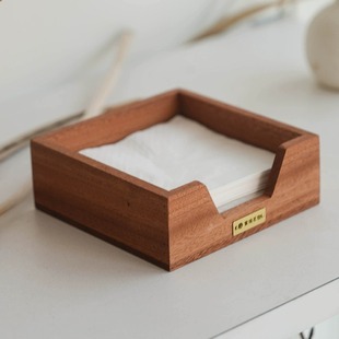 纸巾架茶几餐桌餐纸架实木纸巾盒复古餐巾纸架托定制logo西餐厅酒店日式方形餐巾压台盒