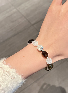 白水晶茶晶手串手链手镯