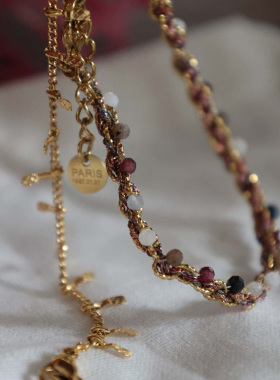 南法度假风手工编织手链高保色珠珠手串复古风小众随性松弛感优雅