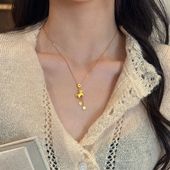 黄金平替本命年小马吊坠项链S925纯银镀金马上有钱锁骨链女配饰