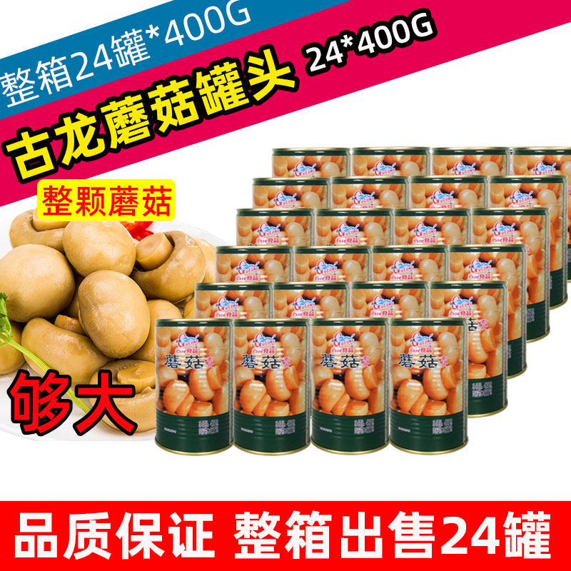 古龙蘑菇罐头425g*24罐整箱出售 整个蘑菇素食罐头披萨烘焙原料