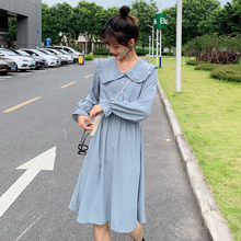 连衣裙女 学生甜美可爱娃娃领收腰显瘦长袖 韩版 学院风2019早秋新款