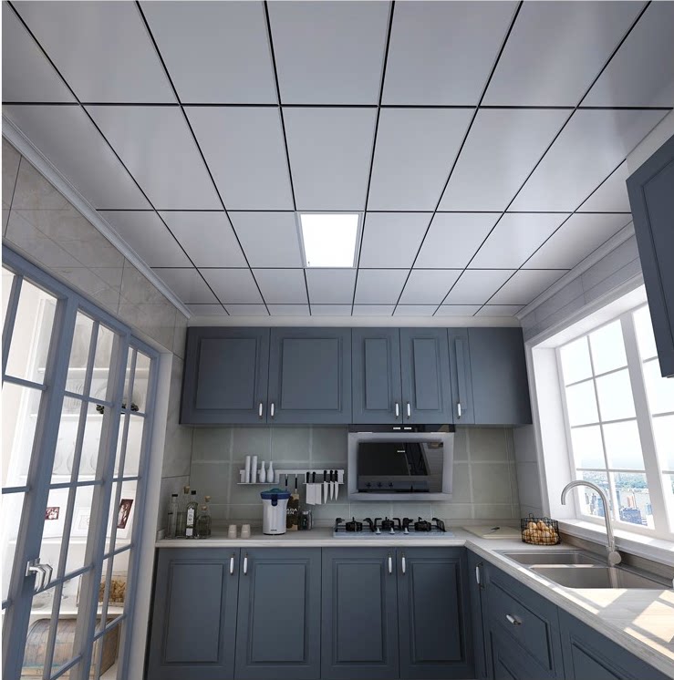 新款集成吊顶300x600板大扣板轻奢铝天花客厅厨房抗氧化环保材料