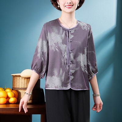 真丝衬衫女宽松桑蚕丝上衣