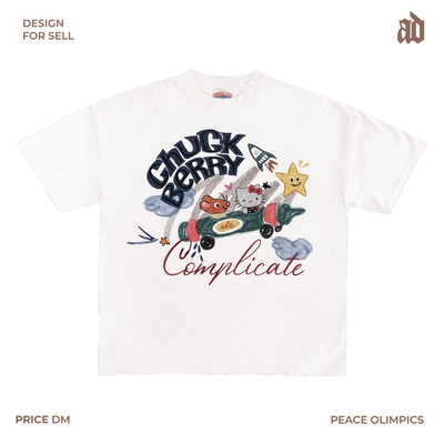 230G 轻薄正肩款 HelloKitty赛车复古美式童趣风少女感短袖T恤