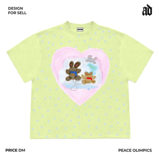 多巴胺少女甜酷Y2K洛可可短袖 夏季 圆领基础T恤宽松 260G重磅 美式