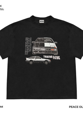 Mottled斑驳 只做美式复古重磅 丰田AE86汽车文化JDM小众短袖