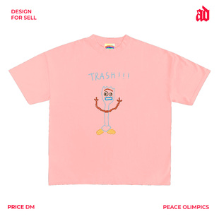 230G轻薄正肩款 慵懒风休闲百搭上衣 卡通叉叉趣味手绘短袖