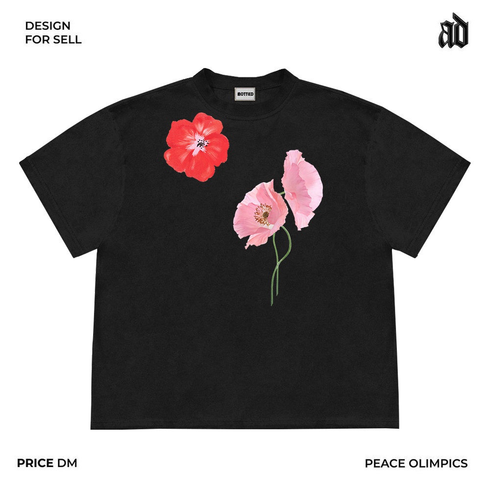 Mottled斑驳 温柔田园花卉印花设计感简约百搭休闲短袖无性别T恤