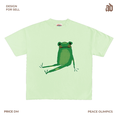 230G 轻薄正肩款 青蛙印花T恤可爱动物图案恶搞休闲百搭短袖宽松