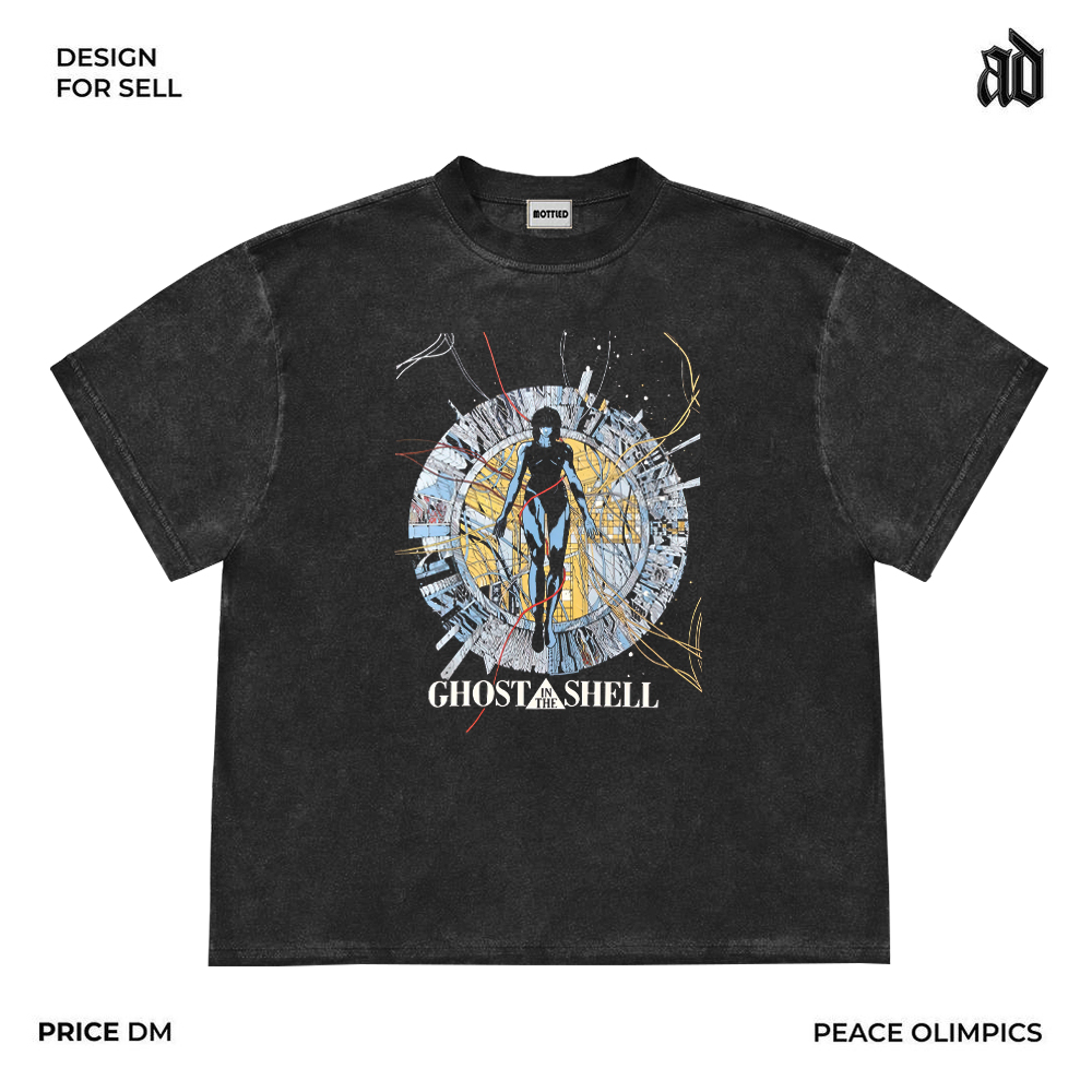 Mottled斑驳 只做美式复古重磅 攻壳机动队二次元动漫百搭短袖T恤