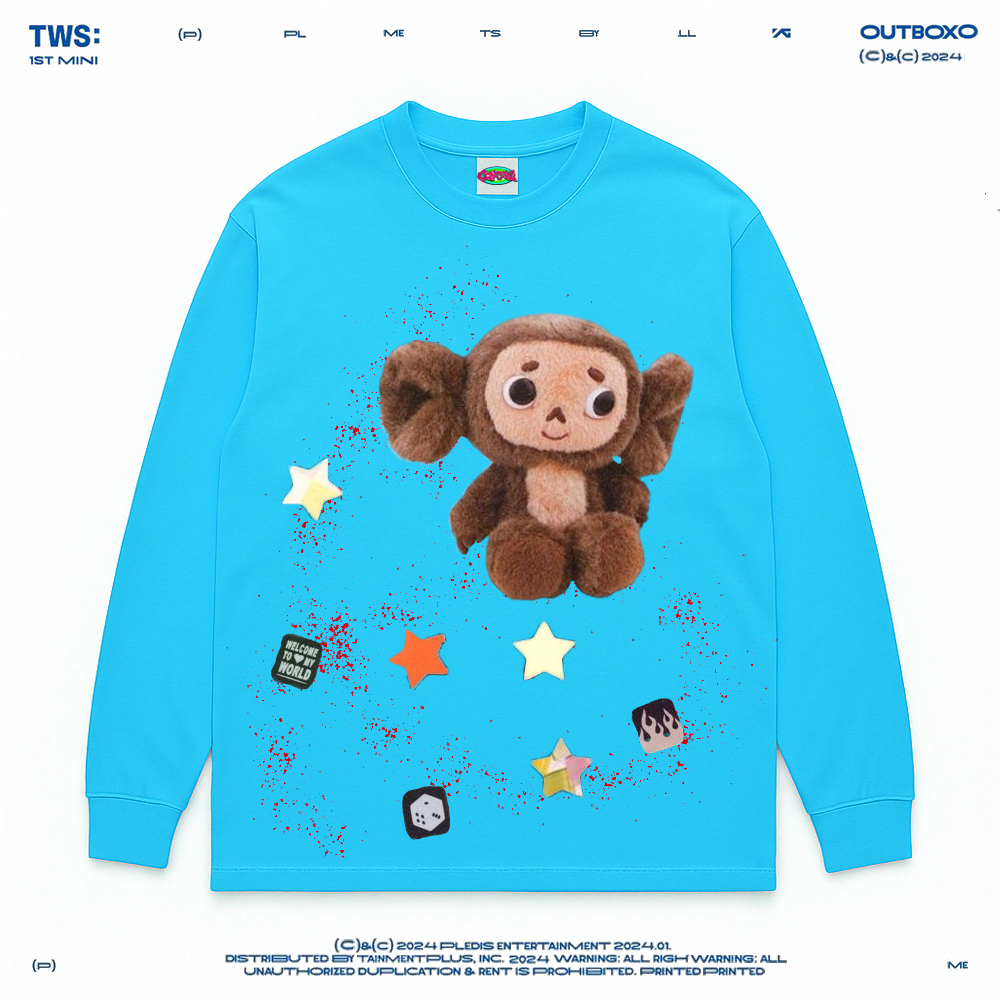 Mottled斑驳！鬼马视觉系大耳猴子玩具公仔美式上衣棉舒适T-shirt