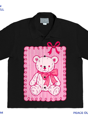 斑驳 MOTTLED 可爱小熊甜酷洛可可千禧辣妹亚文化衬衫短袖复古