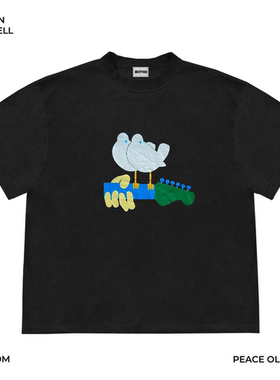 Mottled斑驳 只做美式复古重磅 WOODSTOCK美潮青春创意嘻哈短袖