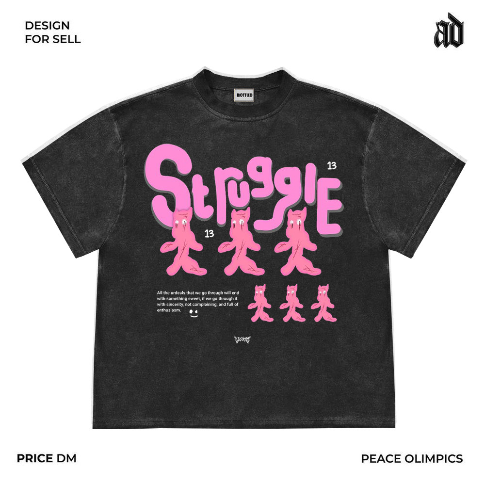 MOTTLED MOTTLED AMERICAN RETRO HEAVY 250G FUN HEAVY SWEET COOL CARTOON GRAFFITI SHORT SLEEVE T-SHIRT