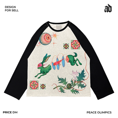 亚文化版型！创意卡通涂鸦艺术家百搭style独特oversize长袖T恤