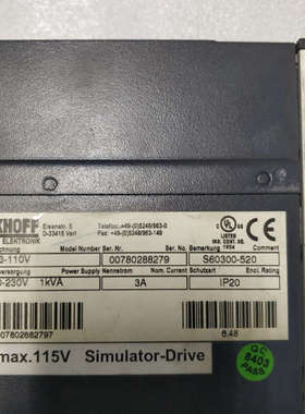 BECKHOFF 倍福 AX2003 S60300-520 伺服驱动器 原装拆机件议价