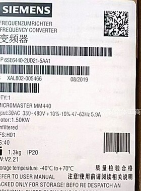6SE6400-0BE00-0AA1 MM400面板 变频器 6SE64000BE000AA1 议价