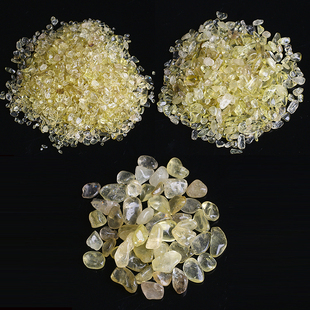 天然原矿黄水晶碎石消磁供佛曼扎滴胶花盆造景摆件包邮