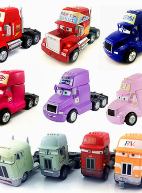 美泰玩具车 汽车总动员合金车拖车 麦大叔货柜拖车头车王路霸车头