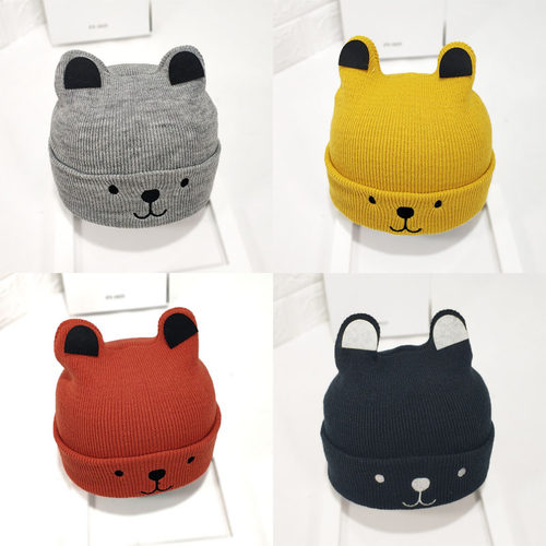 婴儿帽子0-3-6-12个月秋冬男女新生宝宝帽子1-2岁儿童毛线帽保暖