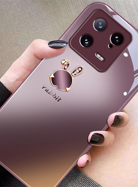 梅子色兔子适用小米13手机壳13pro新款10s玻璃13ultra高级12Pro全包Civi防摔MIX4小米11超薄小米10保护套12X