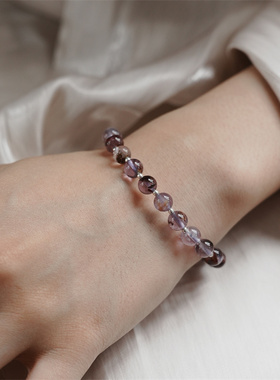 天然紫幽灵手串原创设计