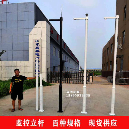 小区道路喷塑摄像机监控立杆