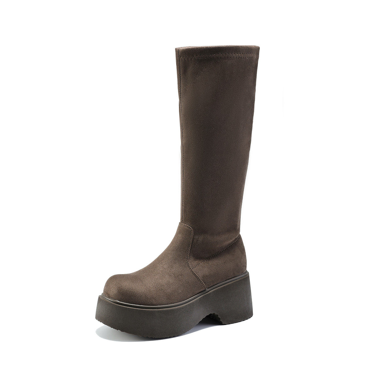 【飒酷都市】女鞋秋冬增高厚底靴子女高筒靴弹力靴瘦瘦靴骑士靴女,女鞋,骑士靴,淘宝优惠券,粉丝福利购,淘宝优惠卷