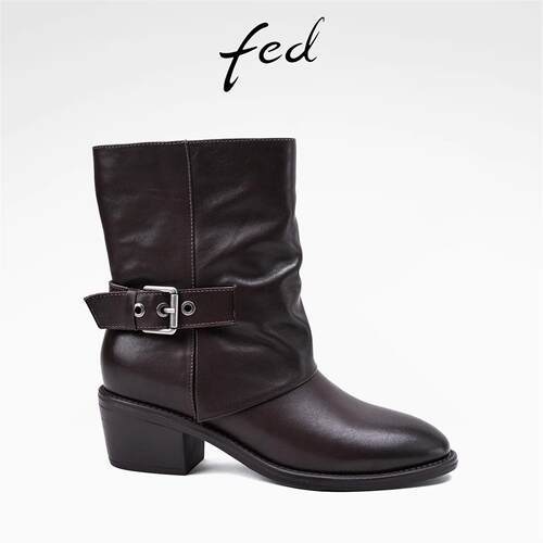 fed头层牛皮26秋冬真复古