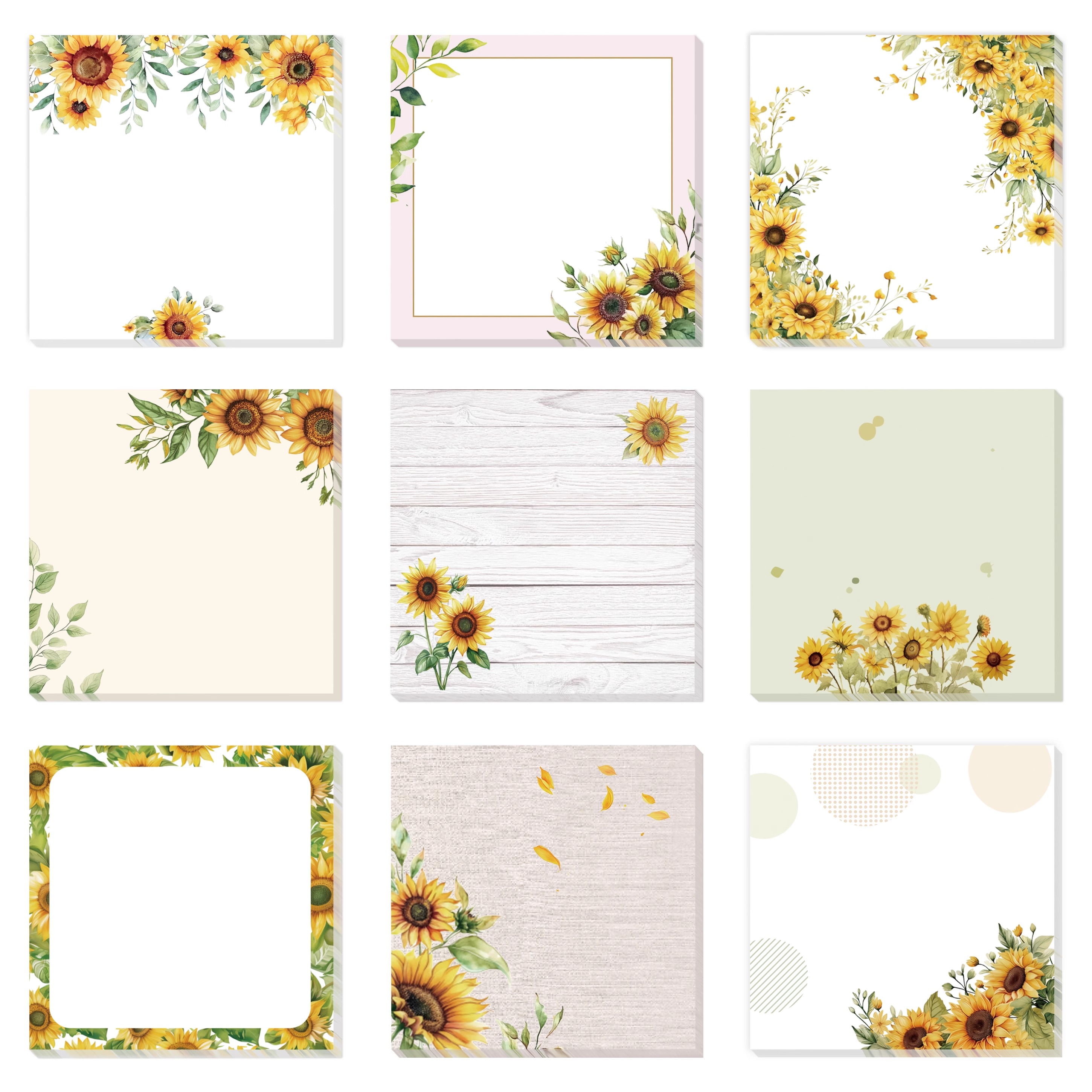 向日葵便签纸甜美图案便利贴N次贴留言纸