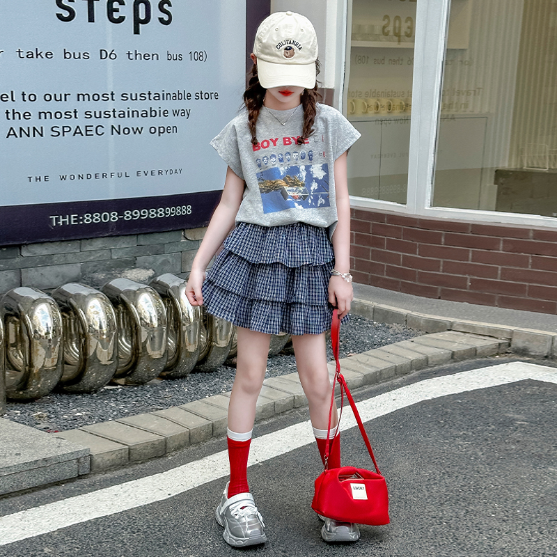 女童超好看套装时尚洋气裙子大童夏季2025新款儿童夏天超火衣服