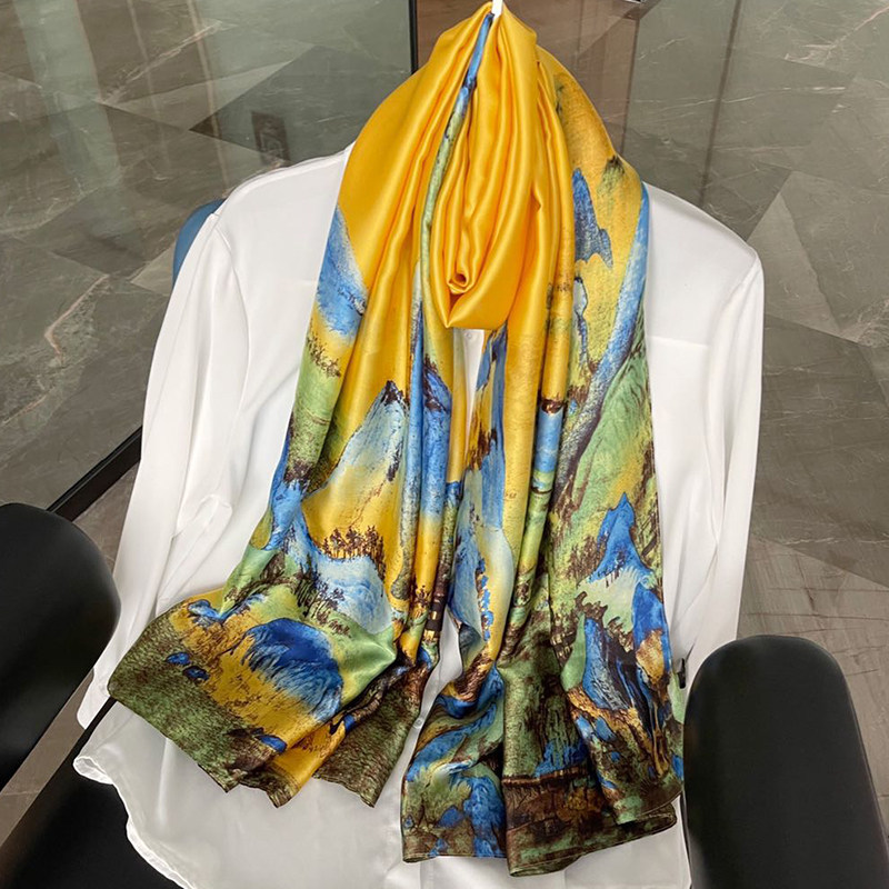 丝巾女纱巾春秋冬季围脖妈妈薄围巾大披肩两用千里江山图护颈围脖,服饰配件/皮带/帽子/围巾,围巾/丝巾/披肩,淘宝优惠券,粉丝福利购,淘宝优惠卷