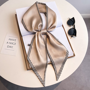 长条丝巾女纱巾小方巾春秋夏季护颈围脖搭配衬衫飘带丝带装饰领带