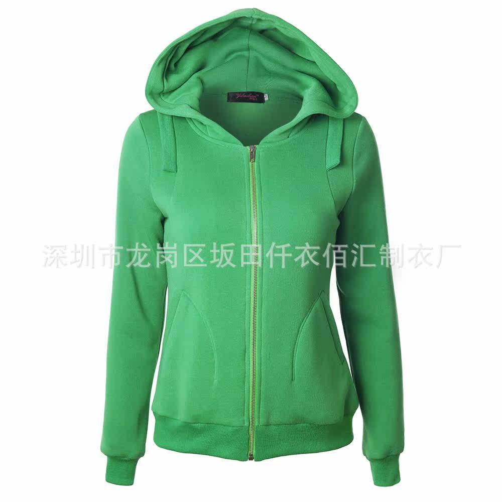 Women 's sweater solid color hoodie pocket long sleeve zippein the Women's clothing/Boutique , Shirt  category - from Buy2taobao.com to provide professional Taobao agent buy service
