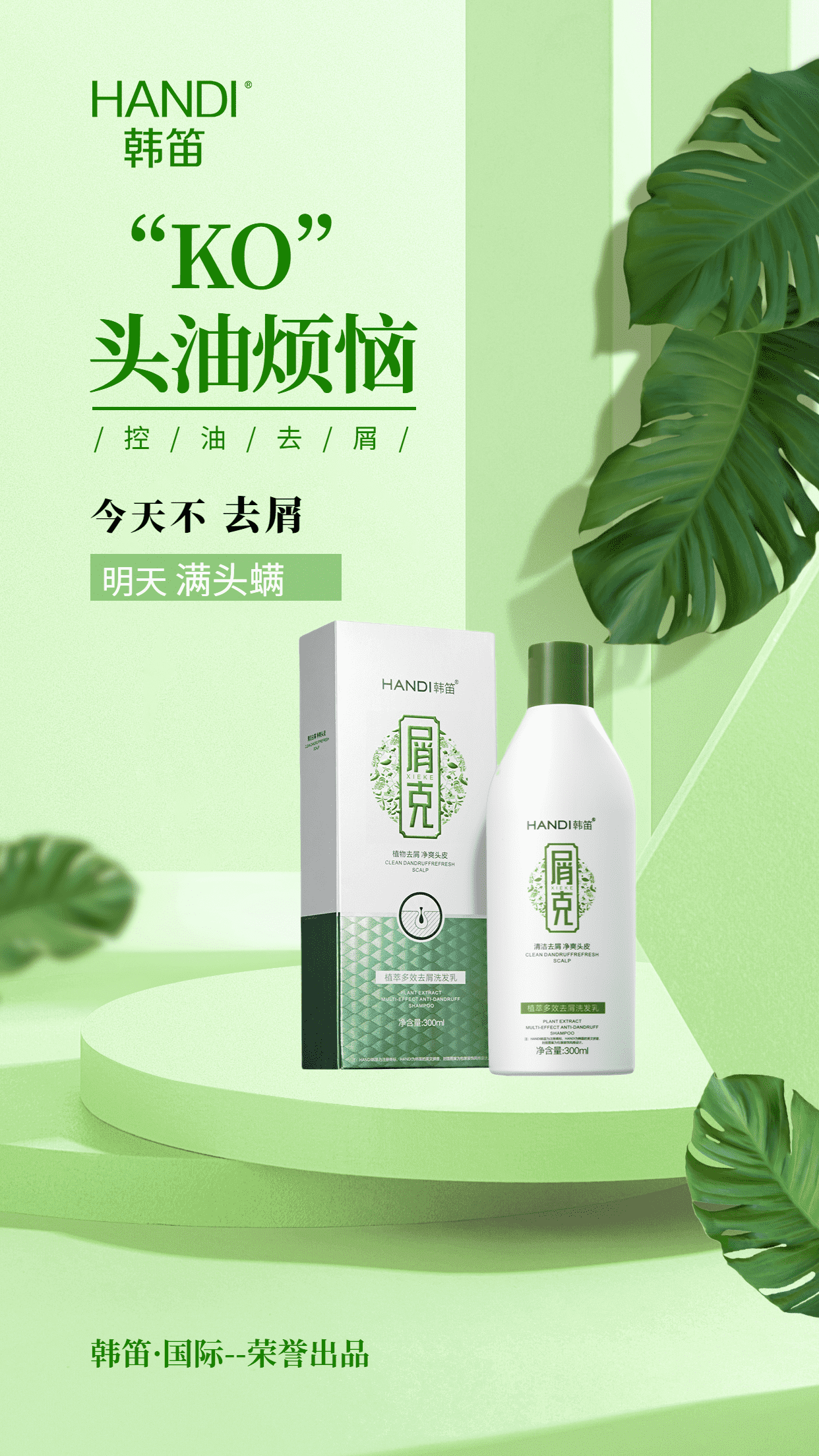 韩笛屑克植萃多效去屑洗发乳300ML