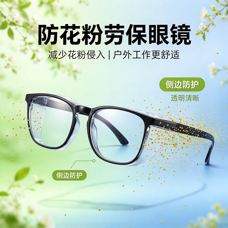 工作骑行防护镜大框透明防防花粉防蓝光护眼眼镜定制近视0-1000度