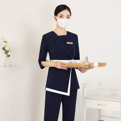 美容技师套装长裤七分袖