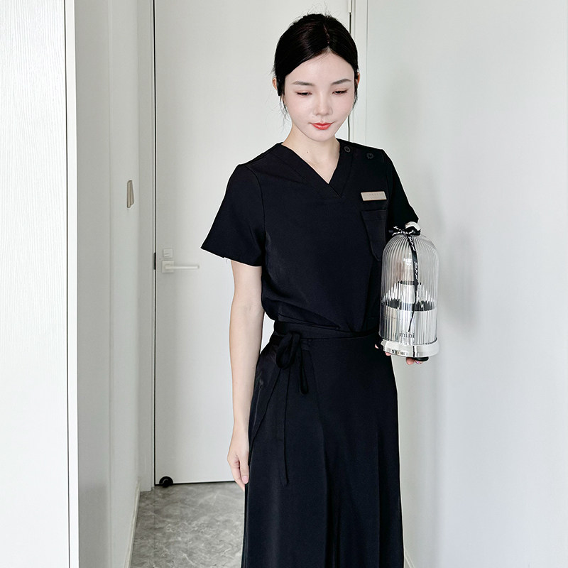 新款高端美容院美容师美发养生会所皮肤管理SPA技师春夏裙裤工服