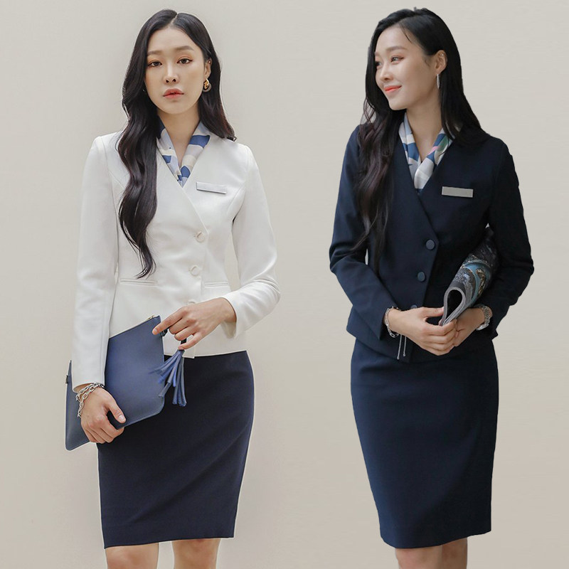 KOREAN SUIT SUIT FEMALE AUTUMN AND WINTER HOTEL FRONT DESK MANAGER STORE MANAGER PROFESSIONAL SUIT TEMPERAMENT JEWELRY STORE WORK CLOTHES