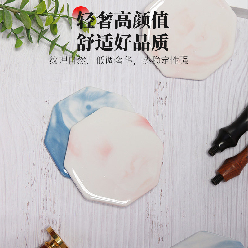 火漆印章垫板火漆板六边形圆形方形大理石垫火漆蜡制作辅助工具