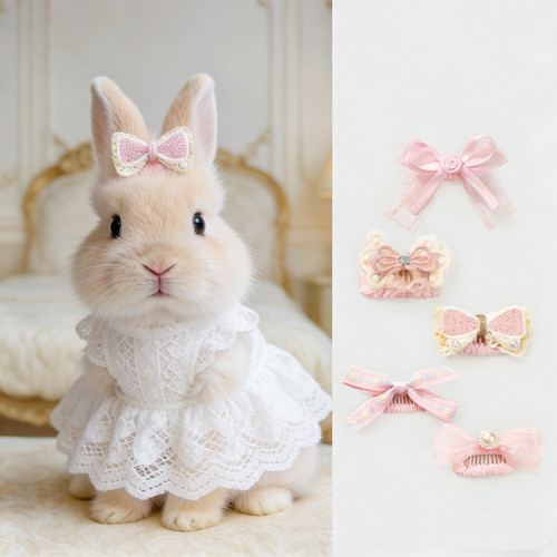 宠物兔子专用发夹配饰拍照神器