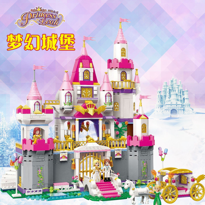 启蒙女孩公主城堡城市别墅房子拼装中国积木玩具6-8-10岁女童礼物