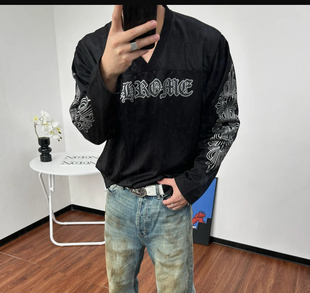 克梵文长袖T恤男女2026秋冬新款高品冰球服篮球服CH网眼棒球服