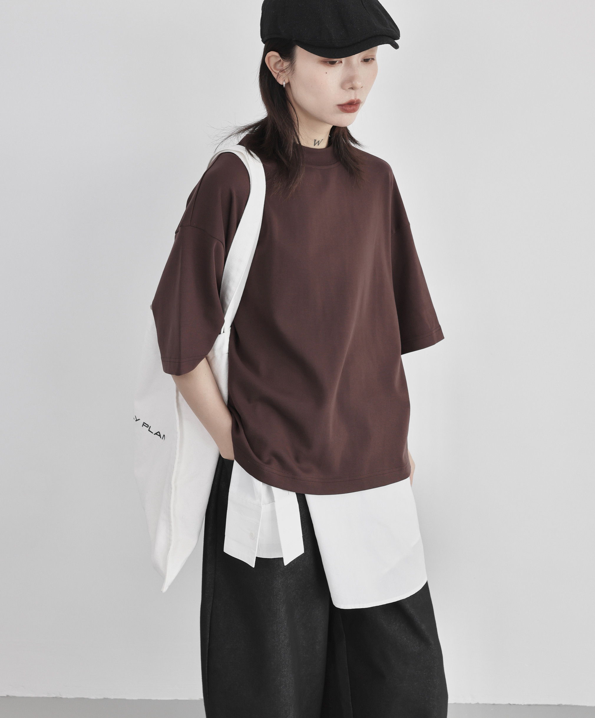 设计感山本宽松慵懒风短袖T恤女春夏季圆领中袖上衣百搭打底衫,女装T恤,钱塘801（原钱塘901）