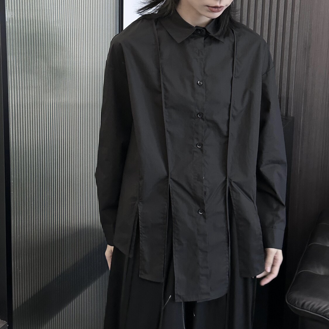 3067P70暗黑设计款衬衫女长袖,女装衬衫,钱塘801（原钱塘901）