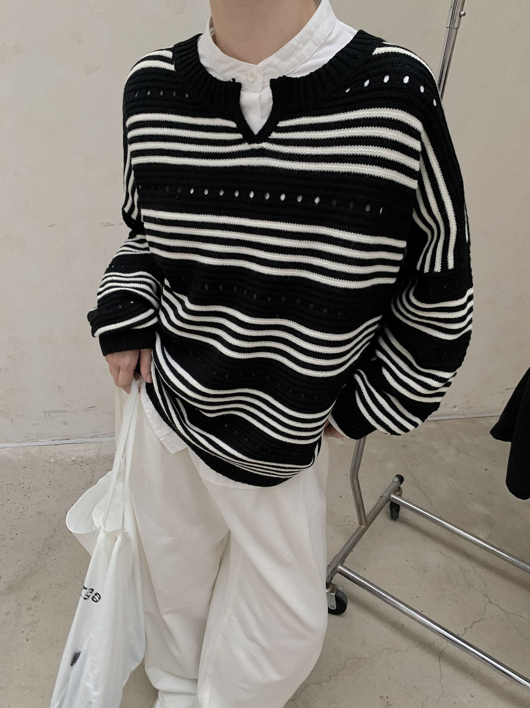 8234P条纹毛衣女图片
