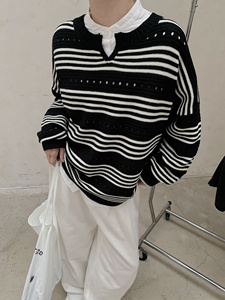 8234P条纹毛衣女图片