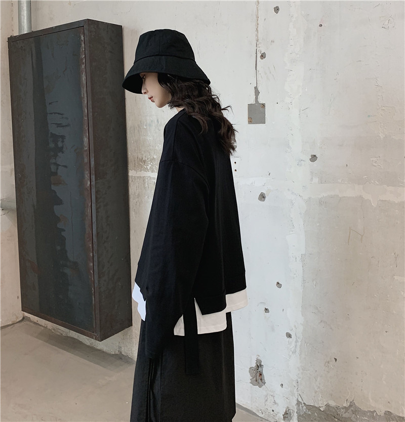 8217P65 卫衣宽松破洞小众春夏新款麻棉K108图片