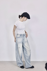 6003P80弯刀牛仔裤女图片